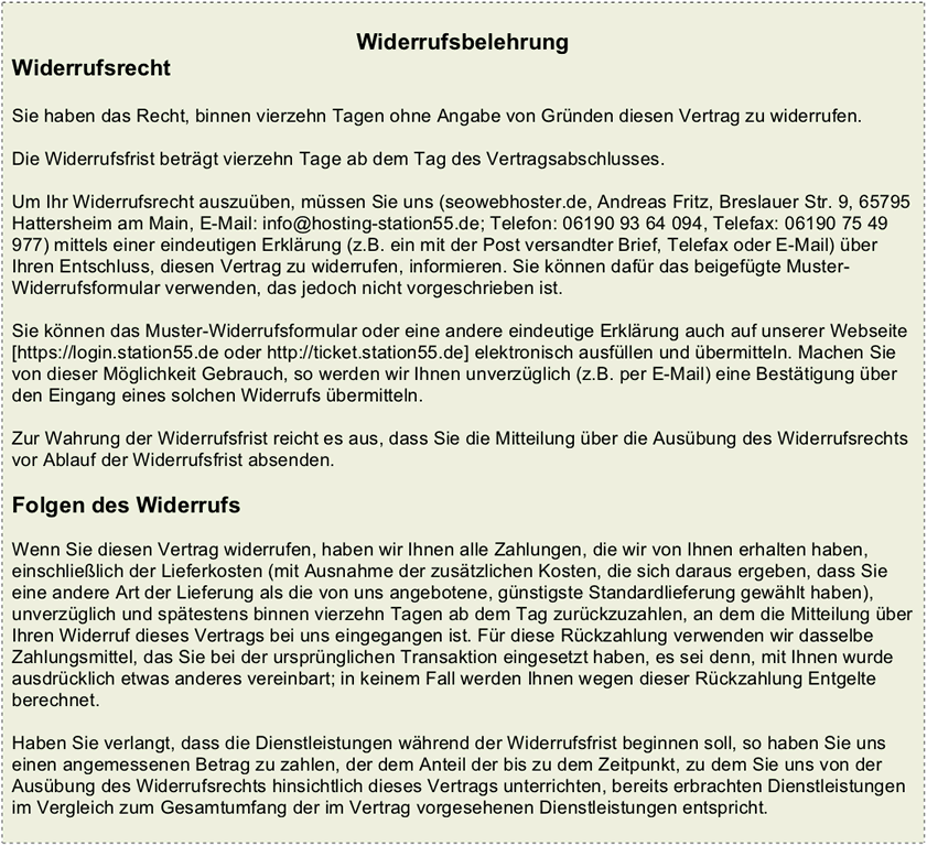 Widerrufsbelehrung
