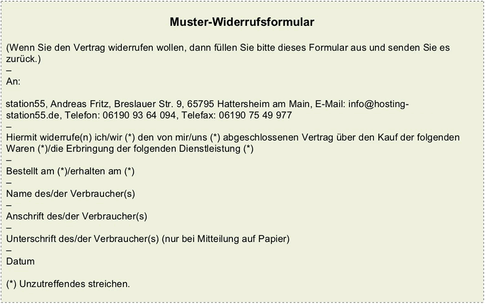 Widerrufsformular